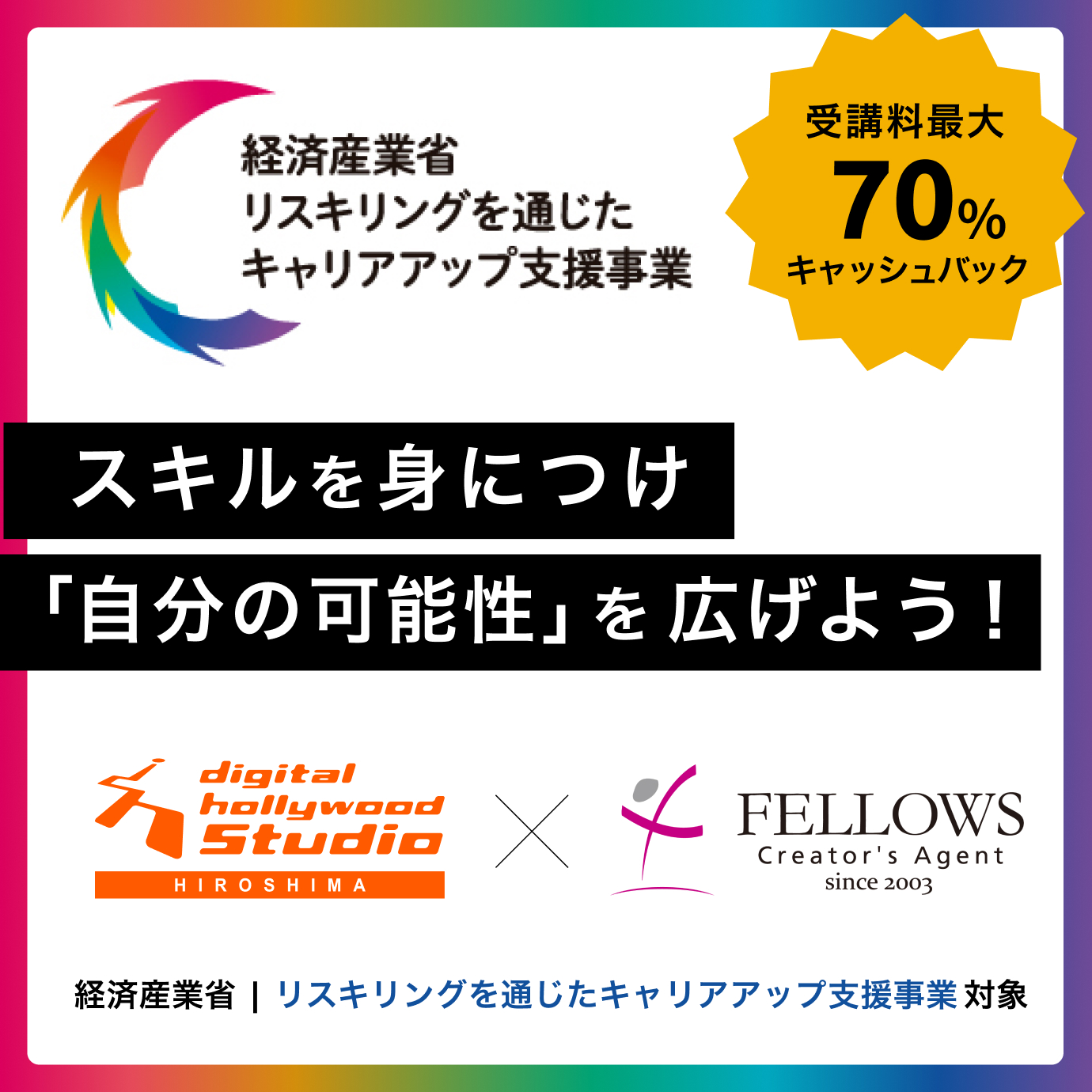 デジタルハリウッドSTUDIO広島のリスキリング対象講座